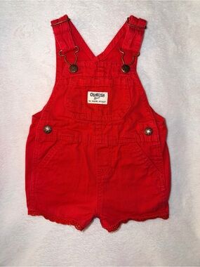 OshKosh B'gosh Bright Red Toddler Corduroy Shortalls